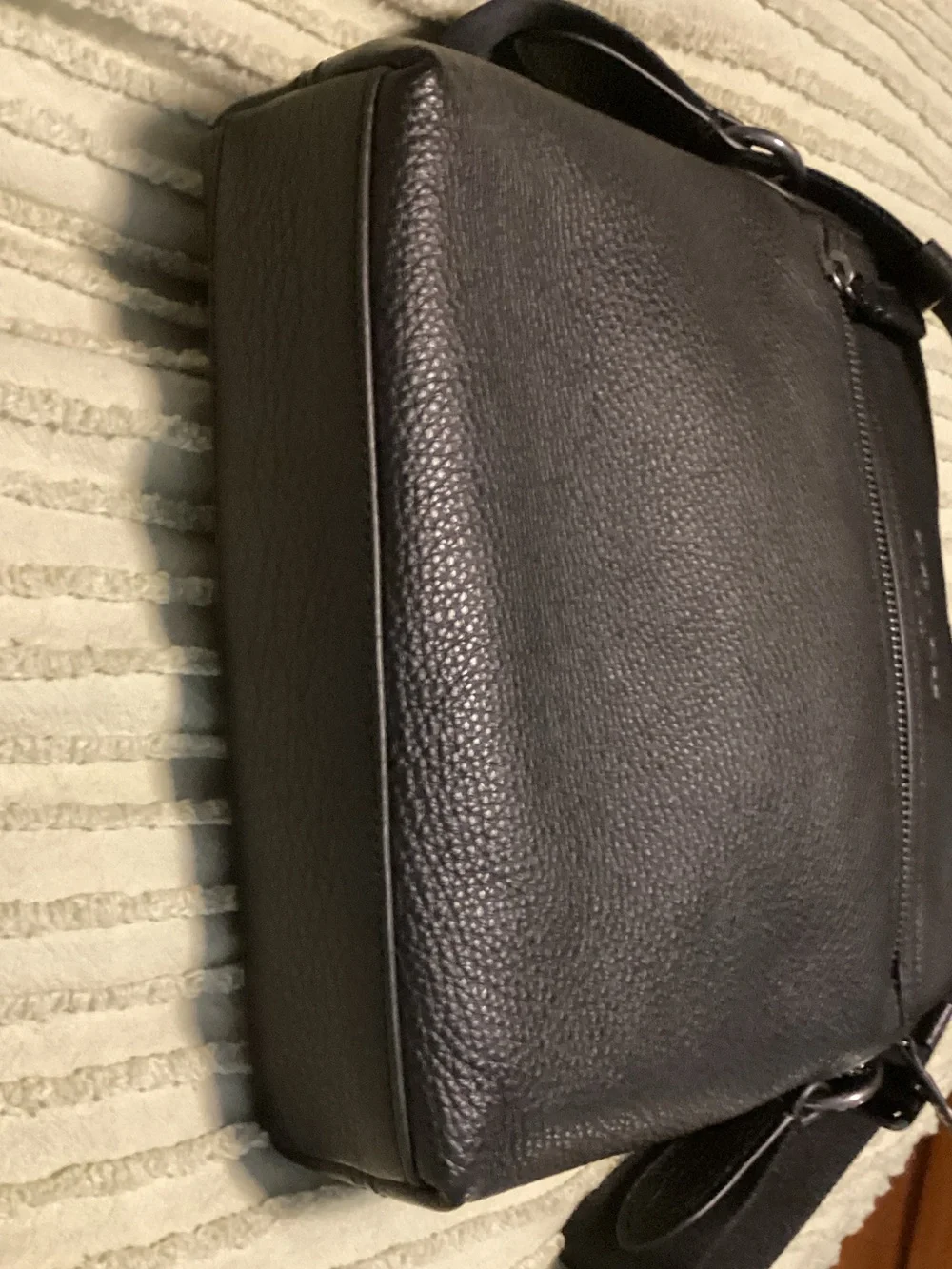 Coach Black Pebbled Leather Messenger Crossbody